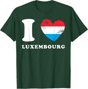 I Love Luxembourg - Heart Flag Luxembourg T-Shirt - T-Shirt | Forest