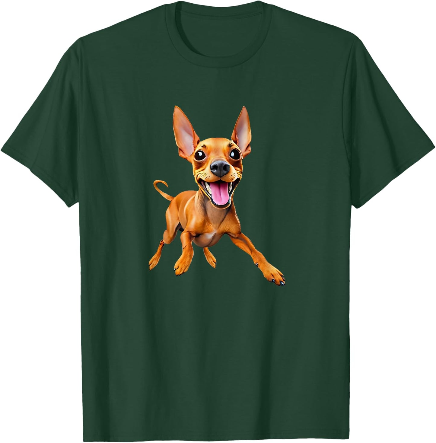 Minpin miniature pinscher min pin puppy dog dad mom kids pet T-Shirt - T-Shirt | Forest