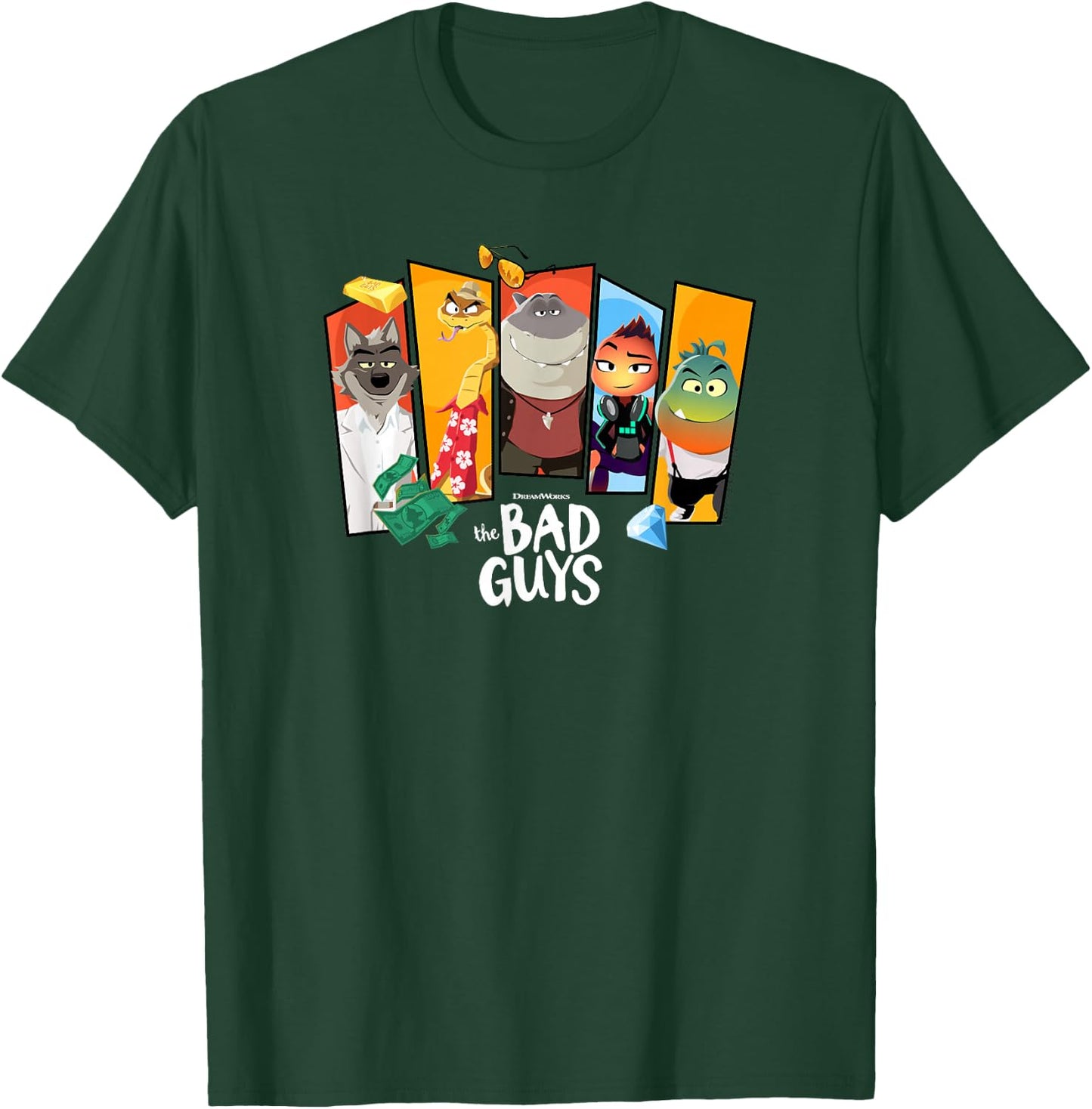 The Bad Guys Character Group Panels T-Shirt - T-Shirt | Forest