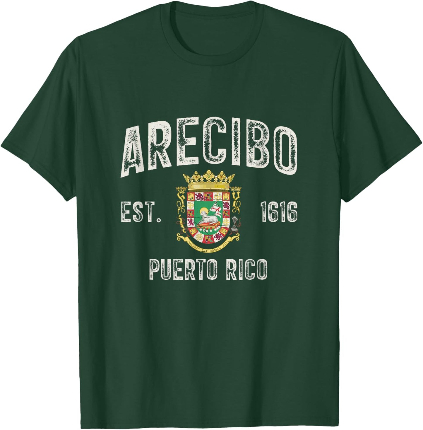 Arecibo City In Puerto Rico Est 1616, Puerto Rico Armorial T-Shirt - T-Shirt | Forest