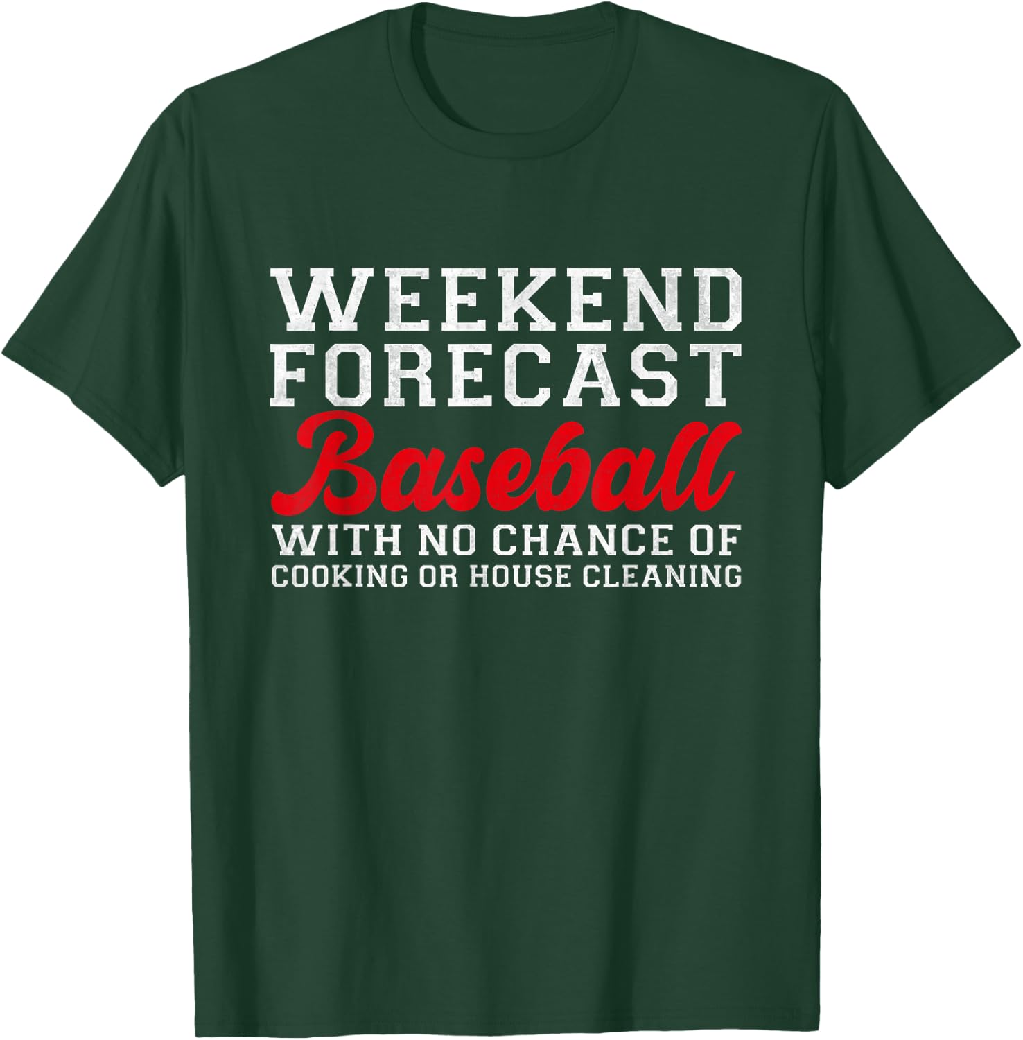 Retro Baseball Mom Mother's Day Weekend Forecast Baseball T-Shirt - T-Shirt | Forest