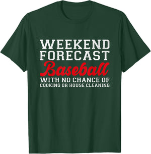 Retro Baseball Mom Mother's Day Weekend Forecast Baseball T-Shirt - T-Shirt | Forest