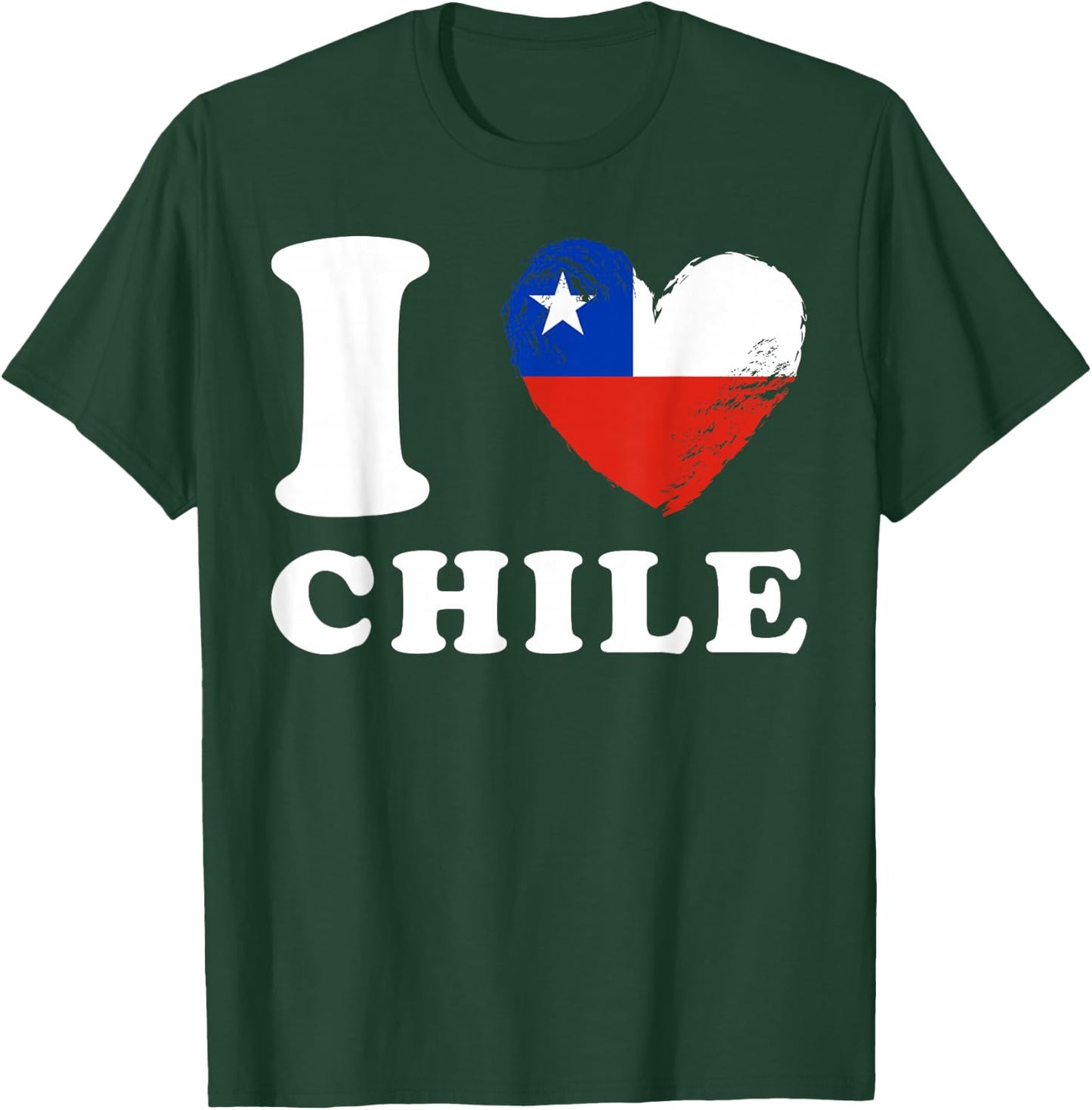 I Love Chile - Heart Flag Chile T-Shirt - T-Shirt | Forest