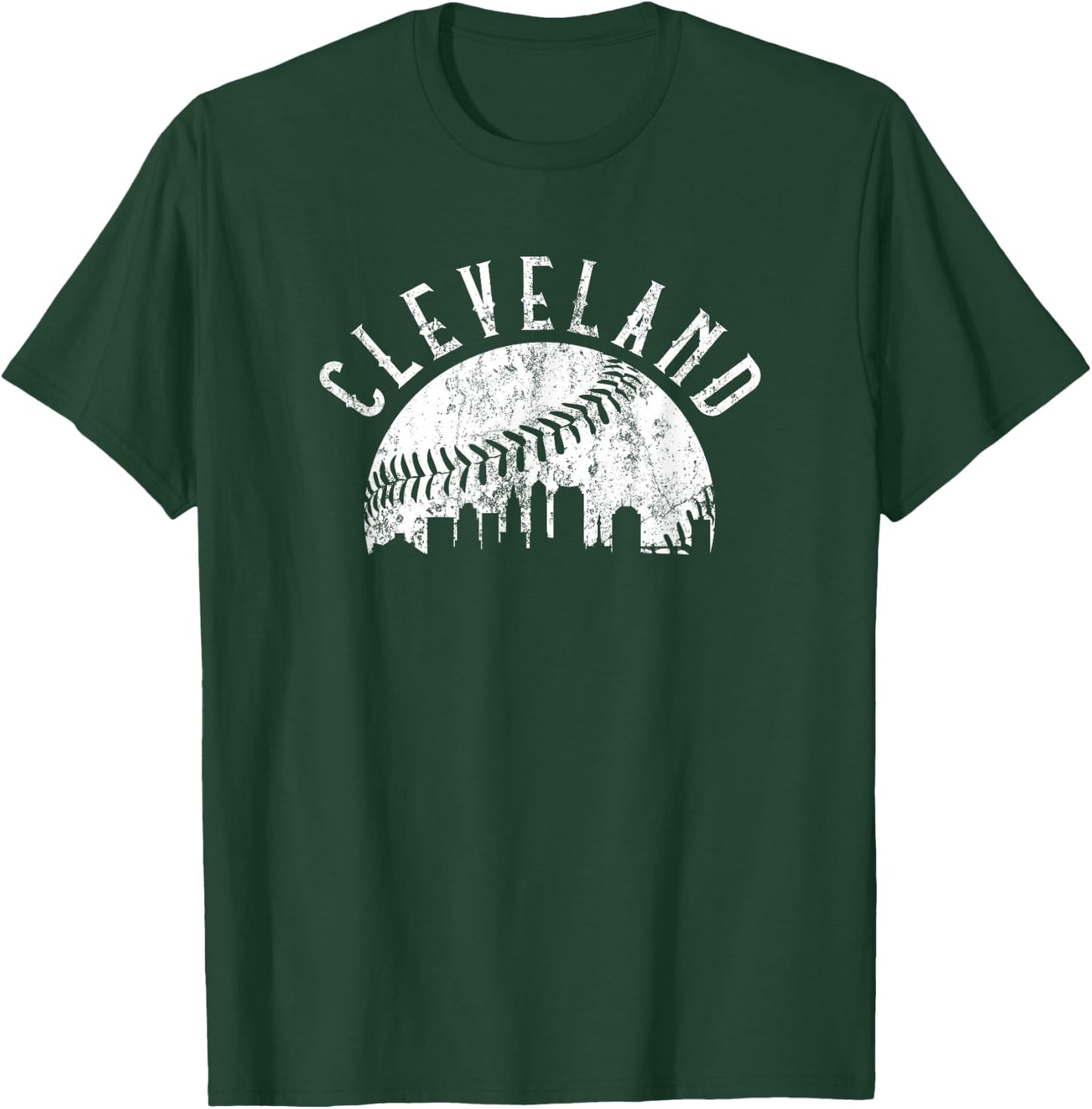 Vintage Cleveland Ohio Skyline Apparel T-Shirt - T-Shirt | Forest