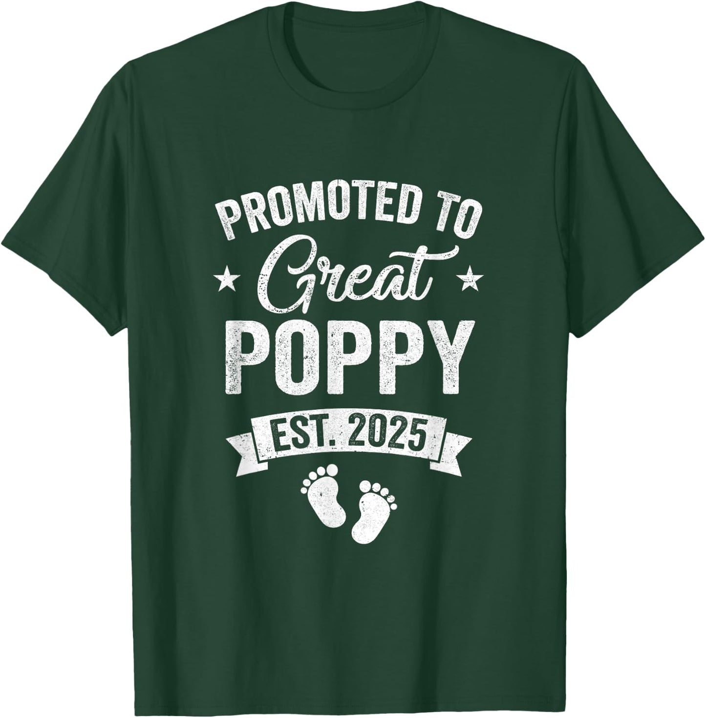 Promoted To Great Poppy Est 2025 Pregnancy Announcement T-Shirt - T-Shirt | Forest