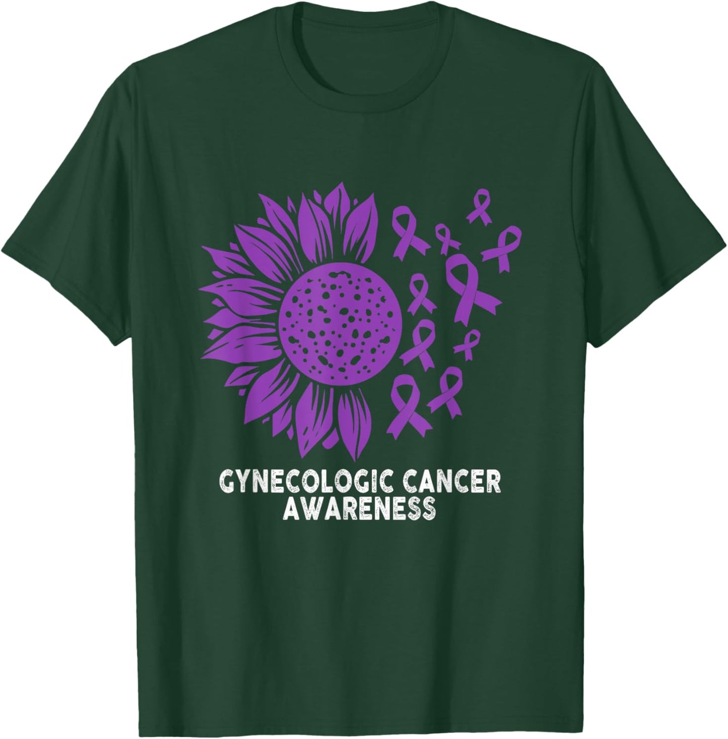 Gynecologic Cancer Awareness Gynecologic Cancer Sunflower T-Shirt - T-Shirt | Forest