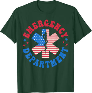 Emergency Department 4th of July Emergency Room Er Nurse T-Shirt - T-Shirt | Forest