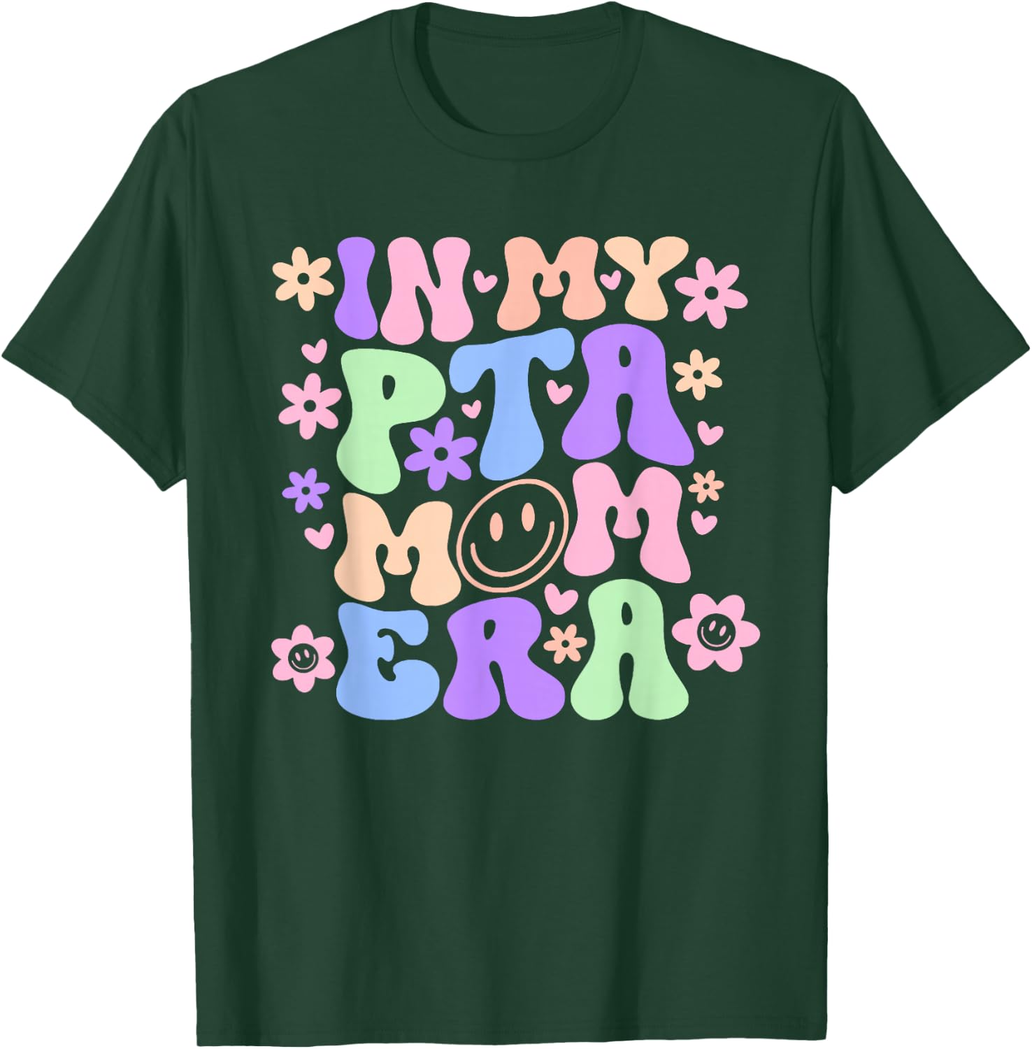 In My PTA Mom Era Retro Groovy Parent Organization PTA Team T-Shirt - T-Shirt | Forest