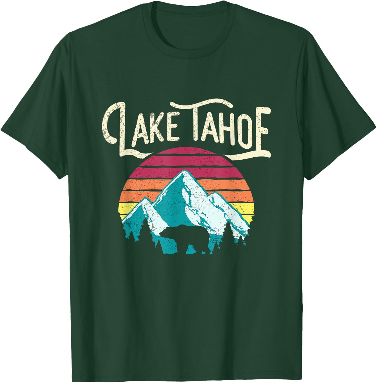 Vintage Lake Tahoe Mountain Retro T-Shirt - T-Shirt | Forest