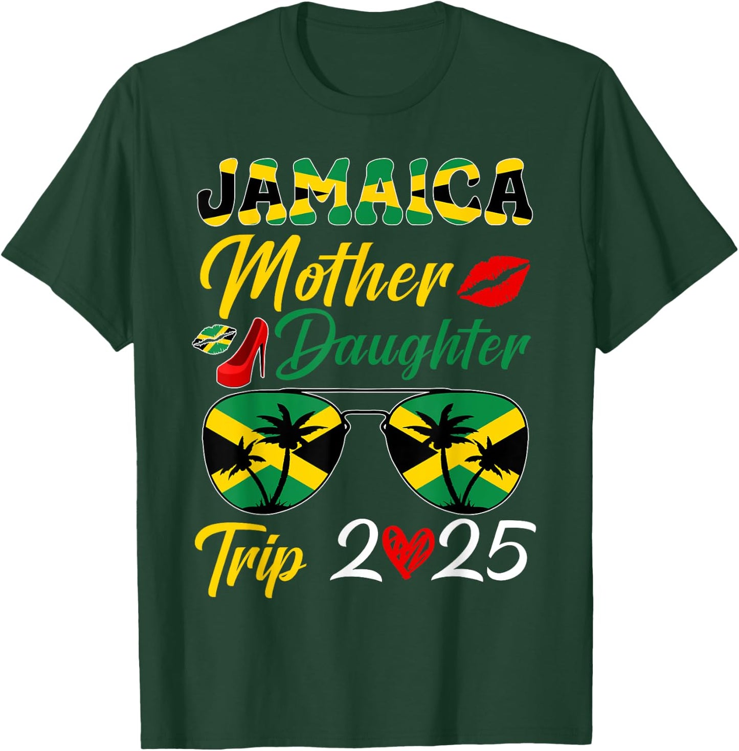 Jamaica Mother Daughter Trip 2025 Jamaican Summer Vacation T-Shirt - T-Shirt | Forest