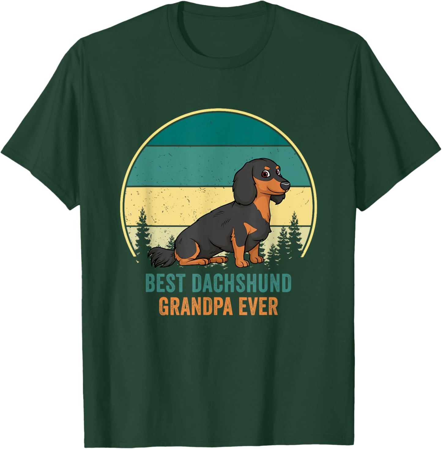 Best Dachshund Grandpa Ever Retro Vintage Weiner Dog Women T-Shirt - T-Shirt | Forest