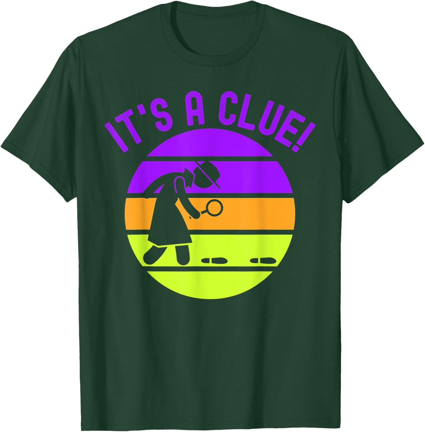 Retro Funny Detective Design & Men It's a Clue T-Shirt - T-Shirt | Forest