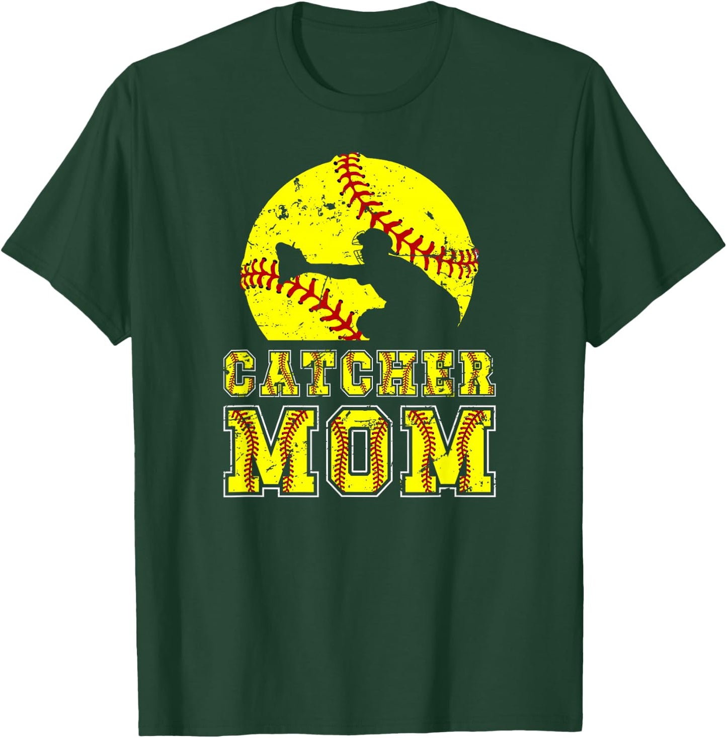 Softball Catcher Mom Of A Softball Catcher Mama T-Shirt - T-Shirt | Forest