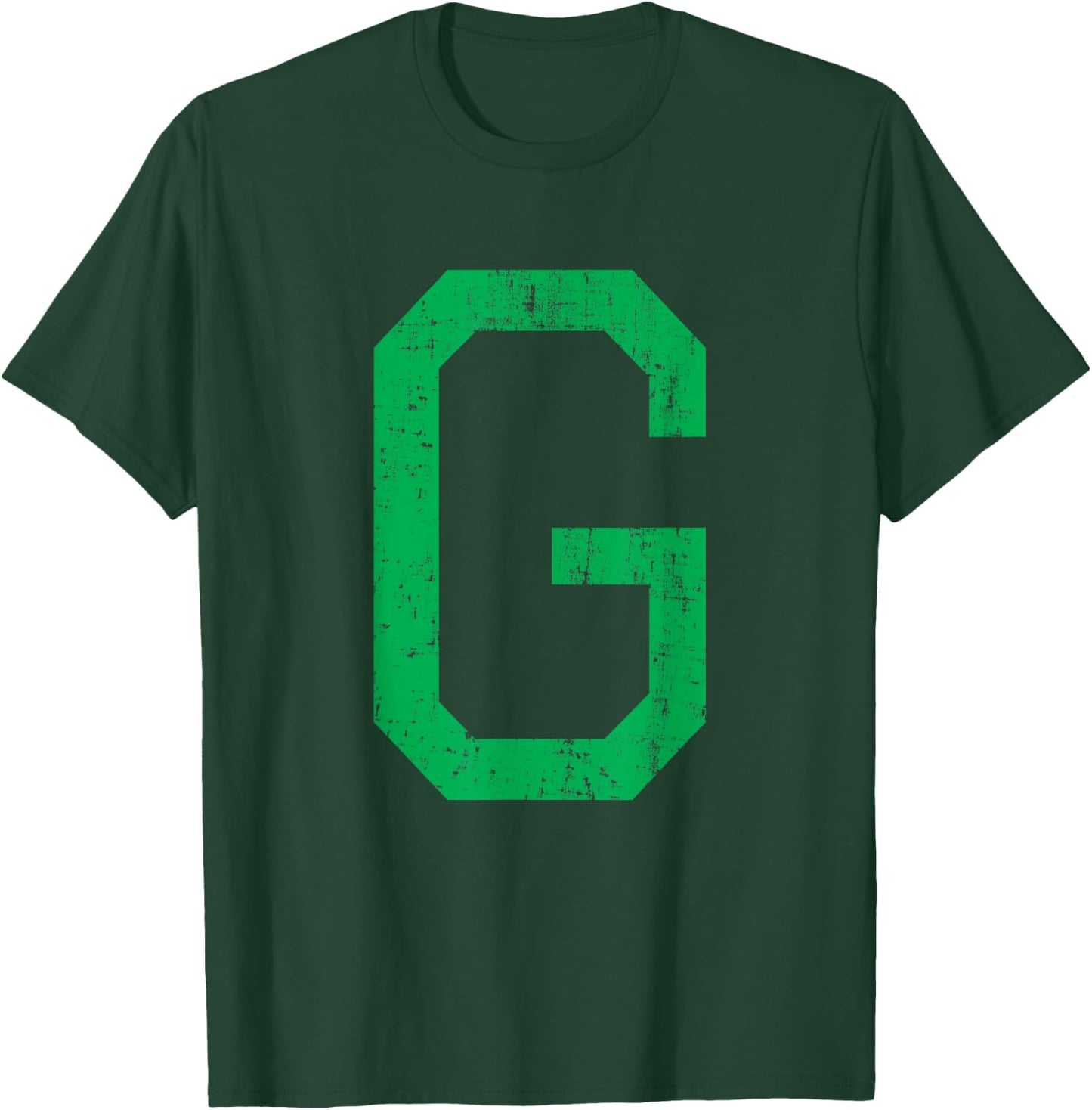 Letter G Uppercase Alphabet Initial Classic School College T-Shirt - T-Shirt | Forest