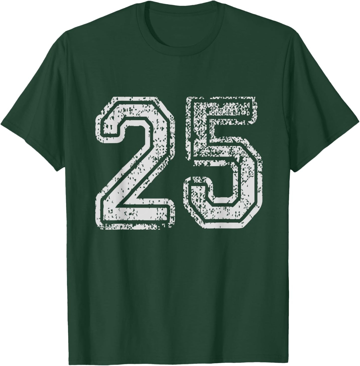 Team Jersey Uniforms Number 25 School Sports 25th Birthday T-Shirt - T-Shirt | Forest
