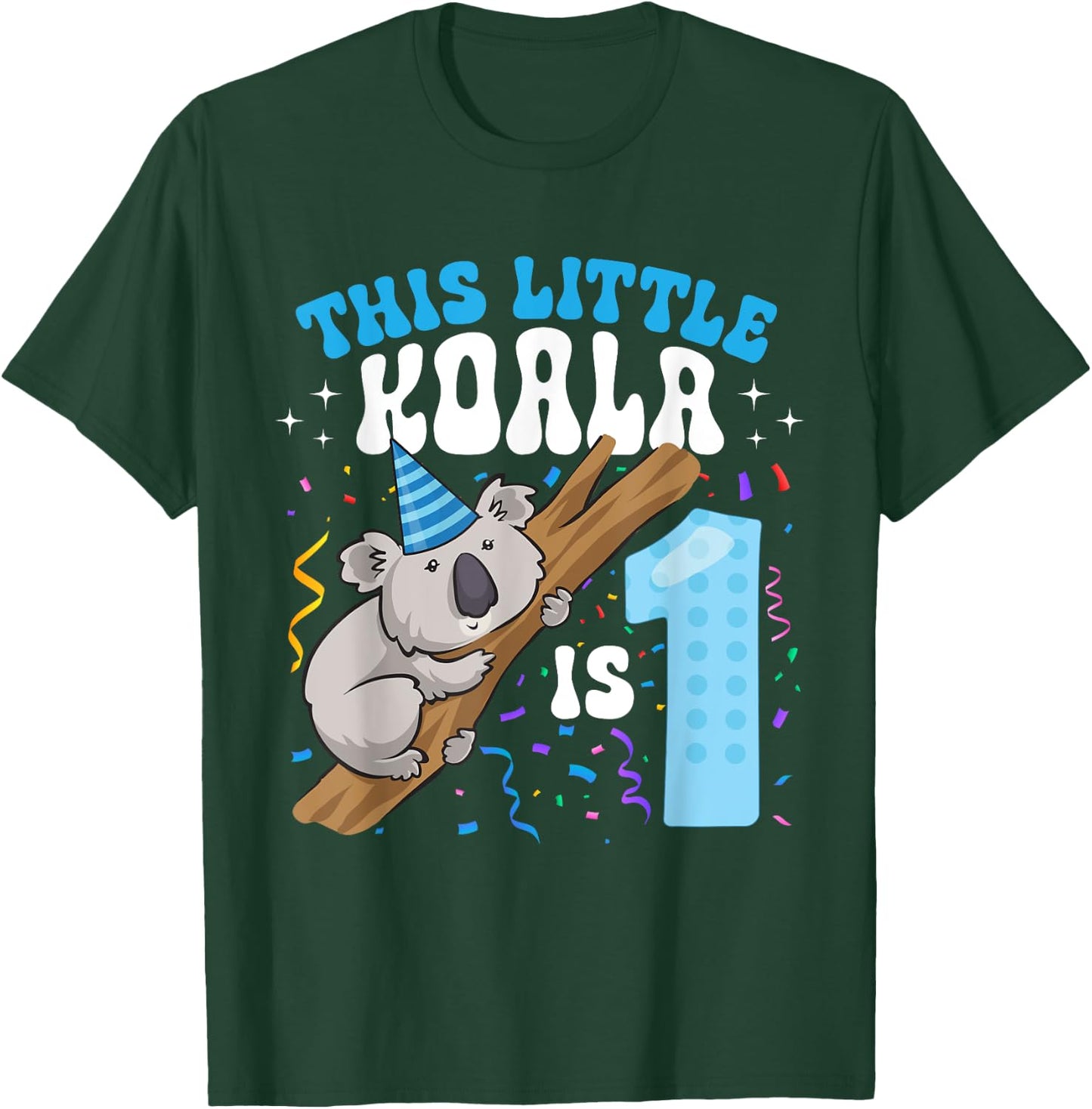This Little Koala Is 1 Year Old 1st Birthday Party Koala T-Shirt - T-Shirt | Forest