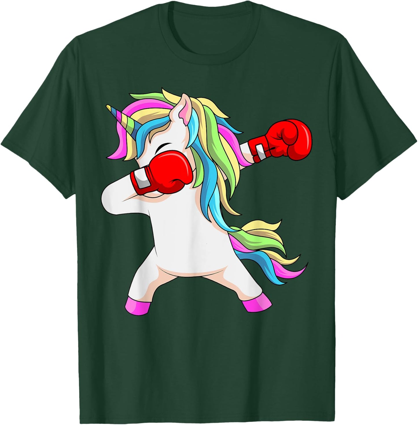 Boxing Unicorn Dabbing Boxer Coach Trainee Student T-Shirt - T-Shirt | Forest