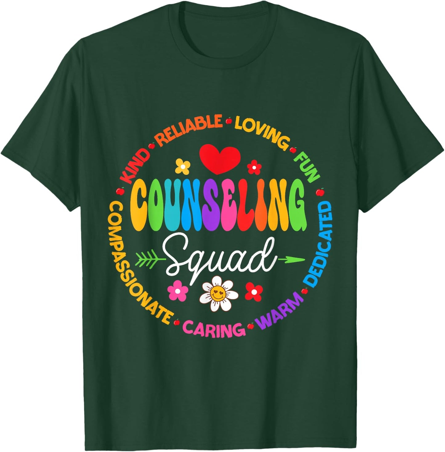 Groovy Counseling Squad Office Appreciation Back to School T-Shirt - T-Shirt | Forest