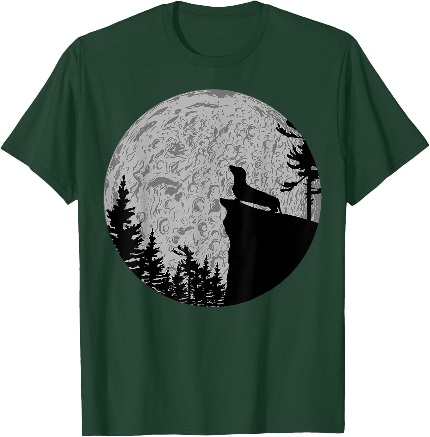 Cool Dachshund Full moon Dog Lover Men Women Girls Kids T-Shirt - T-Shirt | Forest