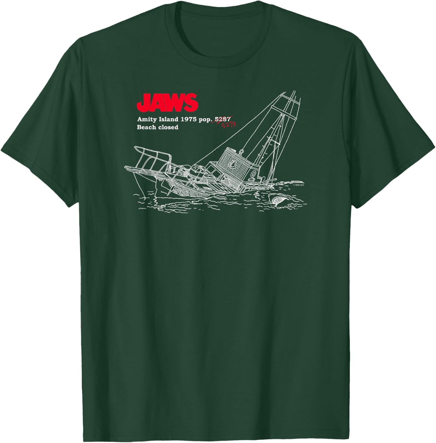 Jaws Amity Island Boat T-Shirt - T-Shirt | Forest