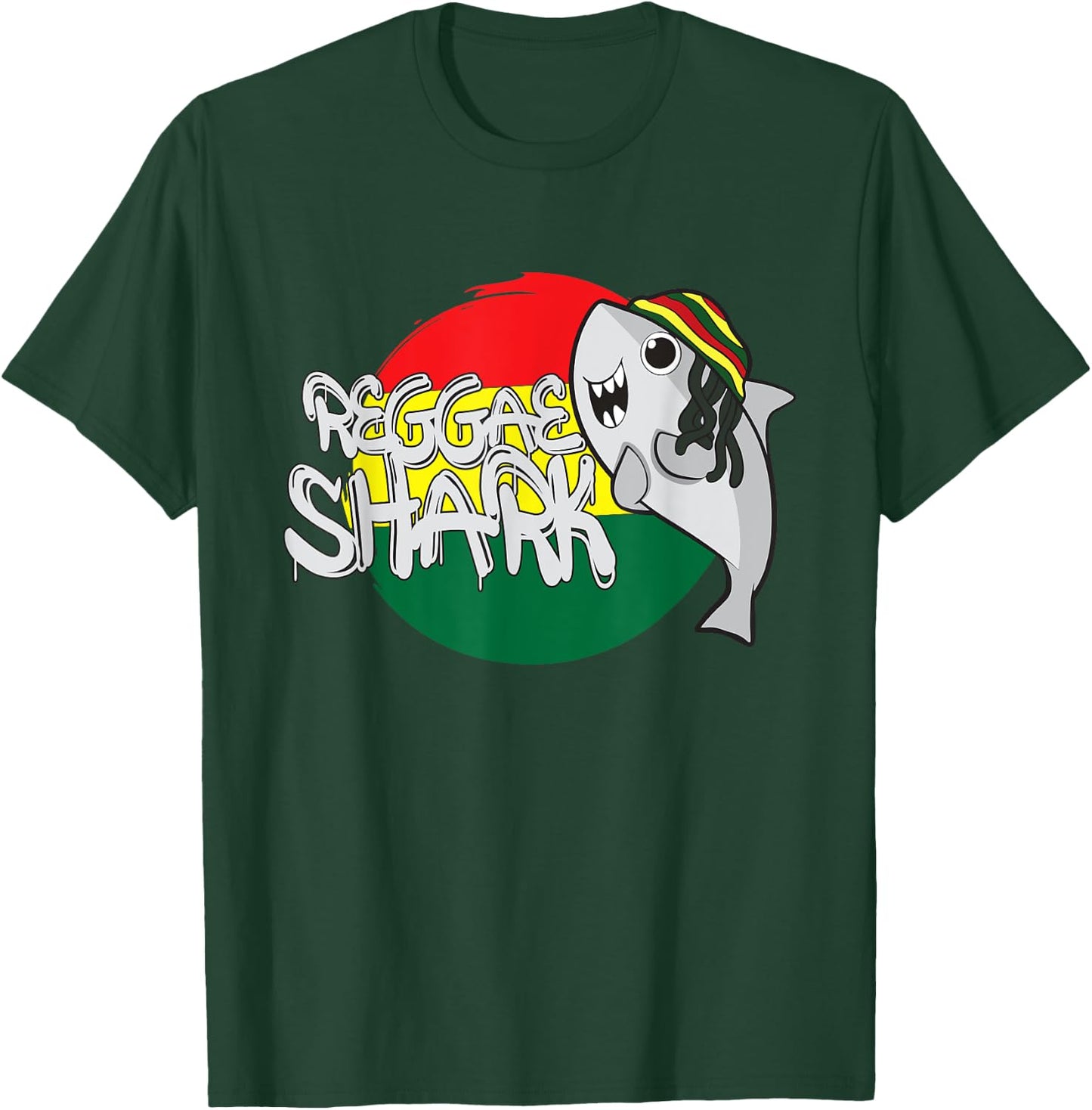 Reggae Shark Funny Rasta Shark T-Shirt - T-Shirt | Forest