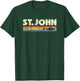 Retro St John USVI Shark Vintage Souvenir Boys Girls T-Shirt - T-Shirt | Forest