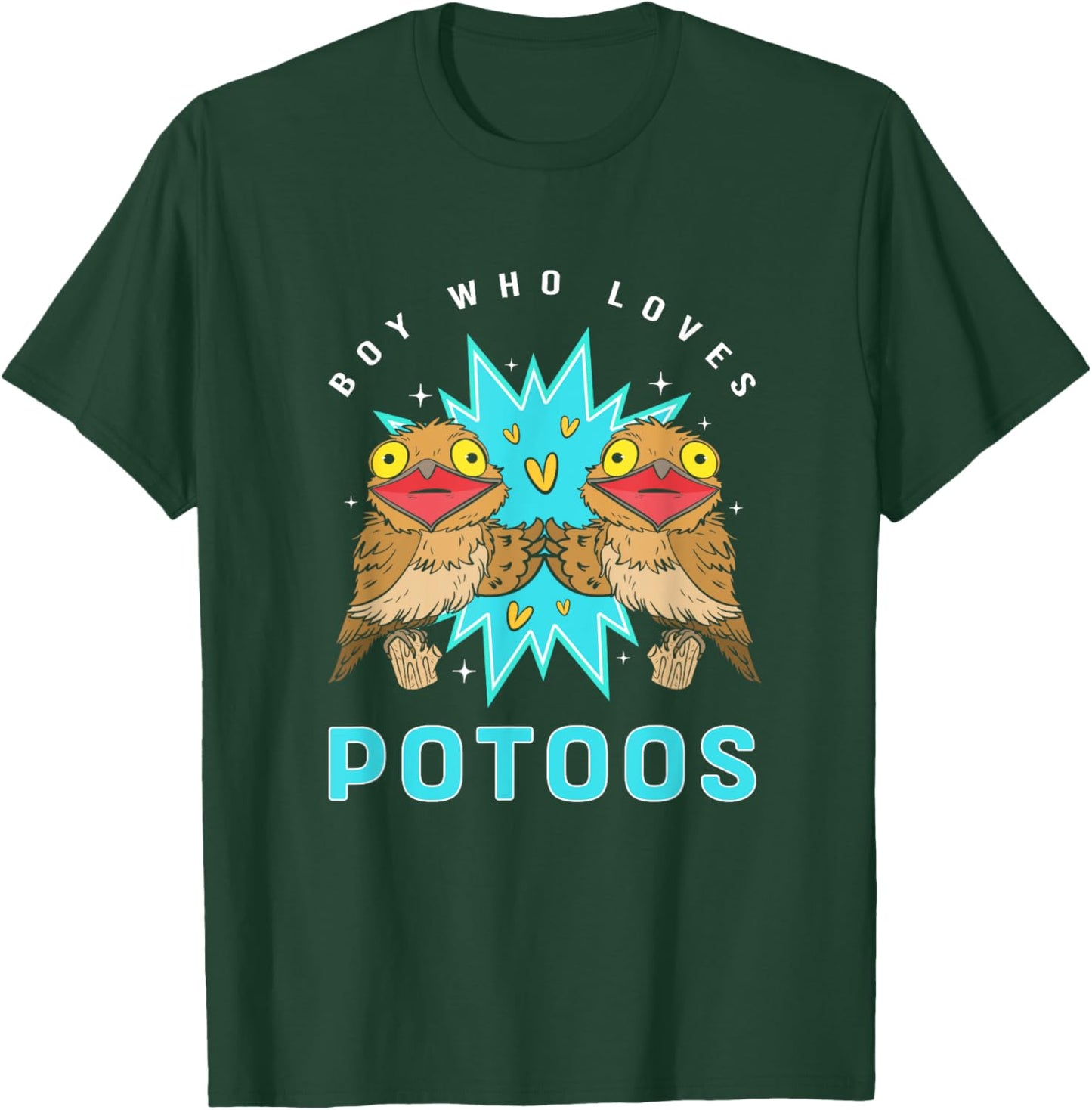 Funny Potoo Bird Lover Boy Who Loves Potoos T-Shirt - T-Shirt | Forest
