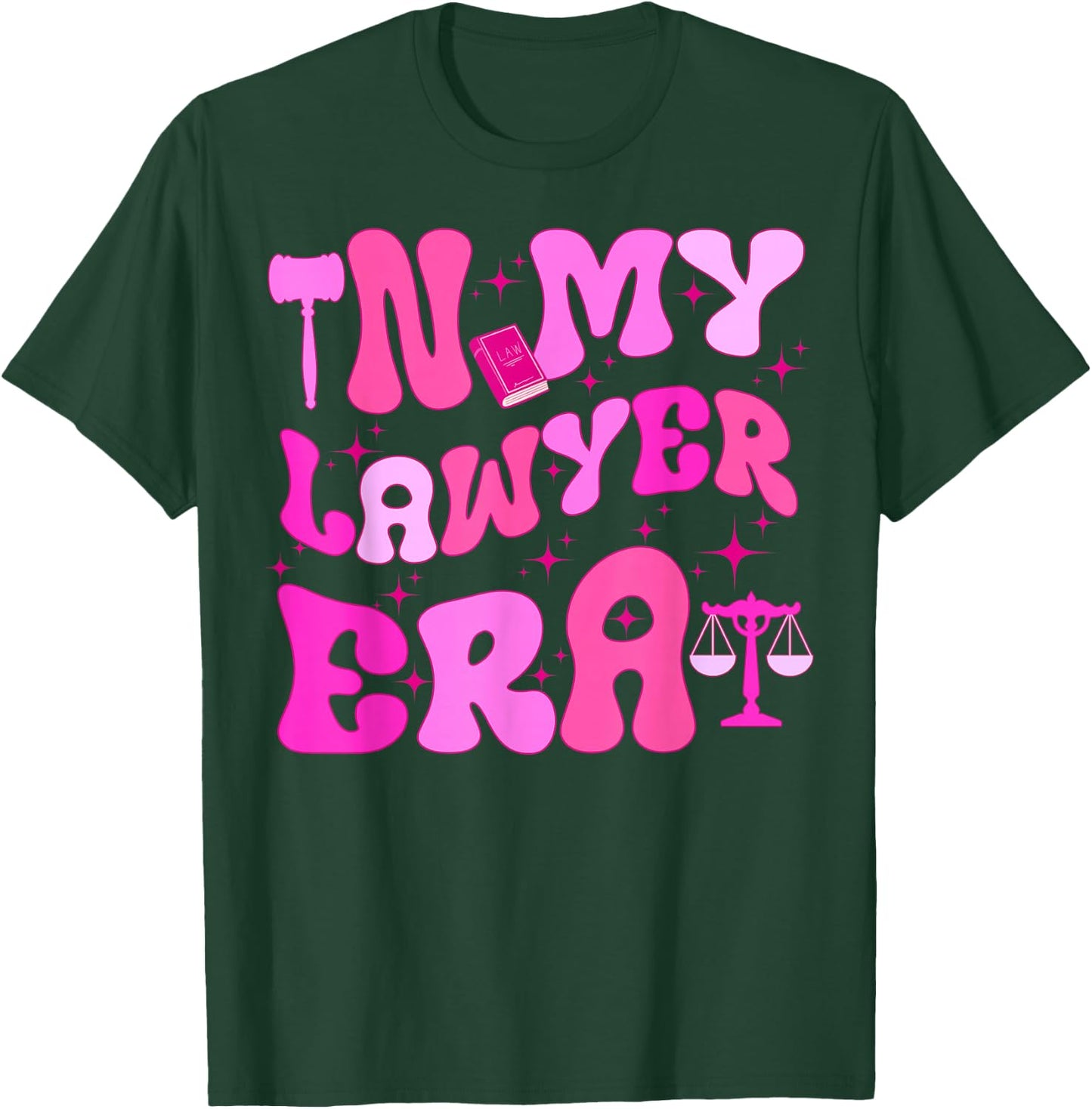 in My Lawyer Era Attorney Retro Groovy Law Student T-Shirt - T-Shirt | Forest
