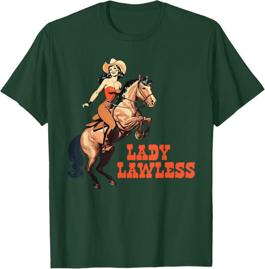 Lady Lawless Western cowgirl aesthetic vintage T-Shirt - T-Shirt | Forest