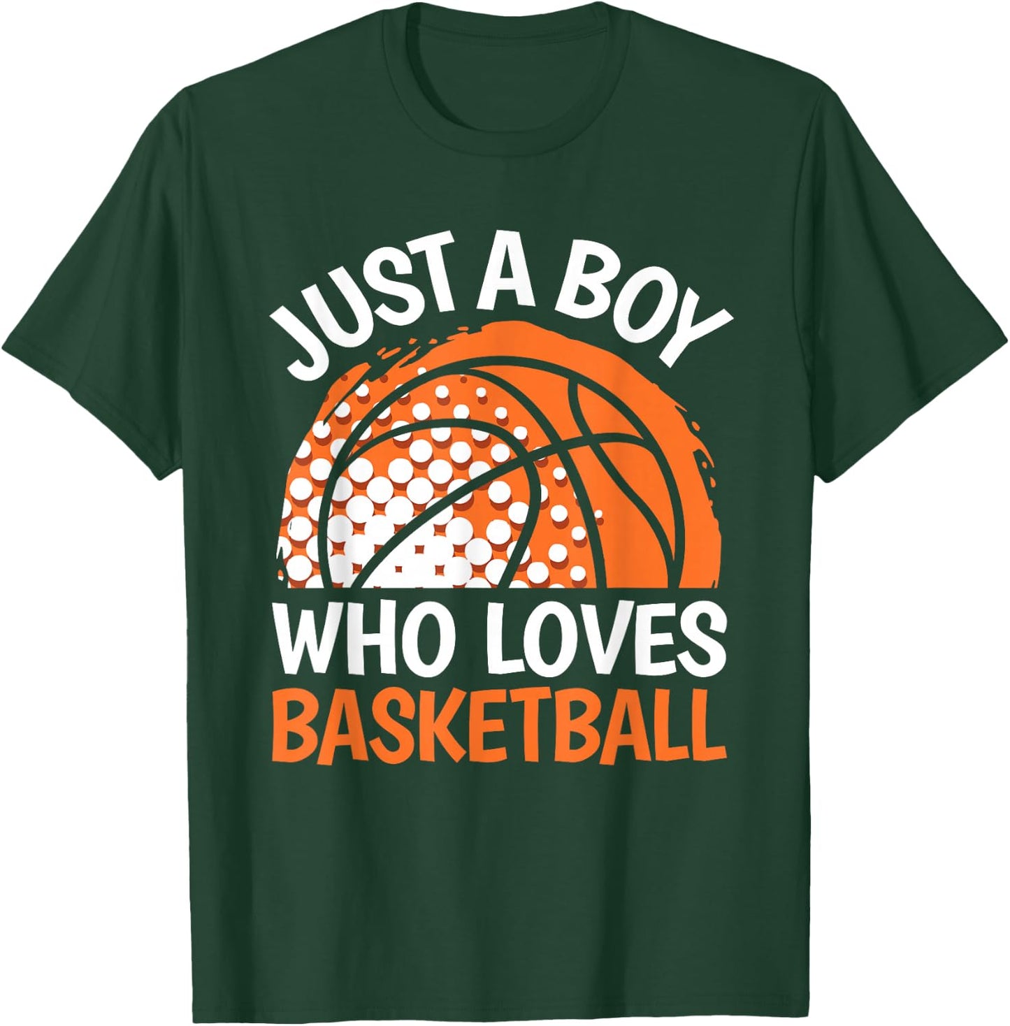 Just A Boy Who Loves Basketball Funny Boys Kids Basketball T-Shirt - T-Shirt | Forest