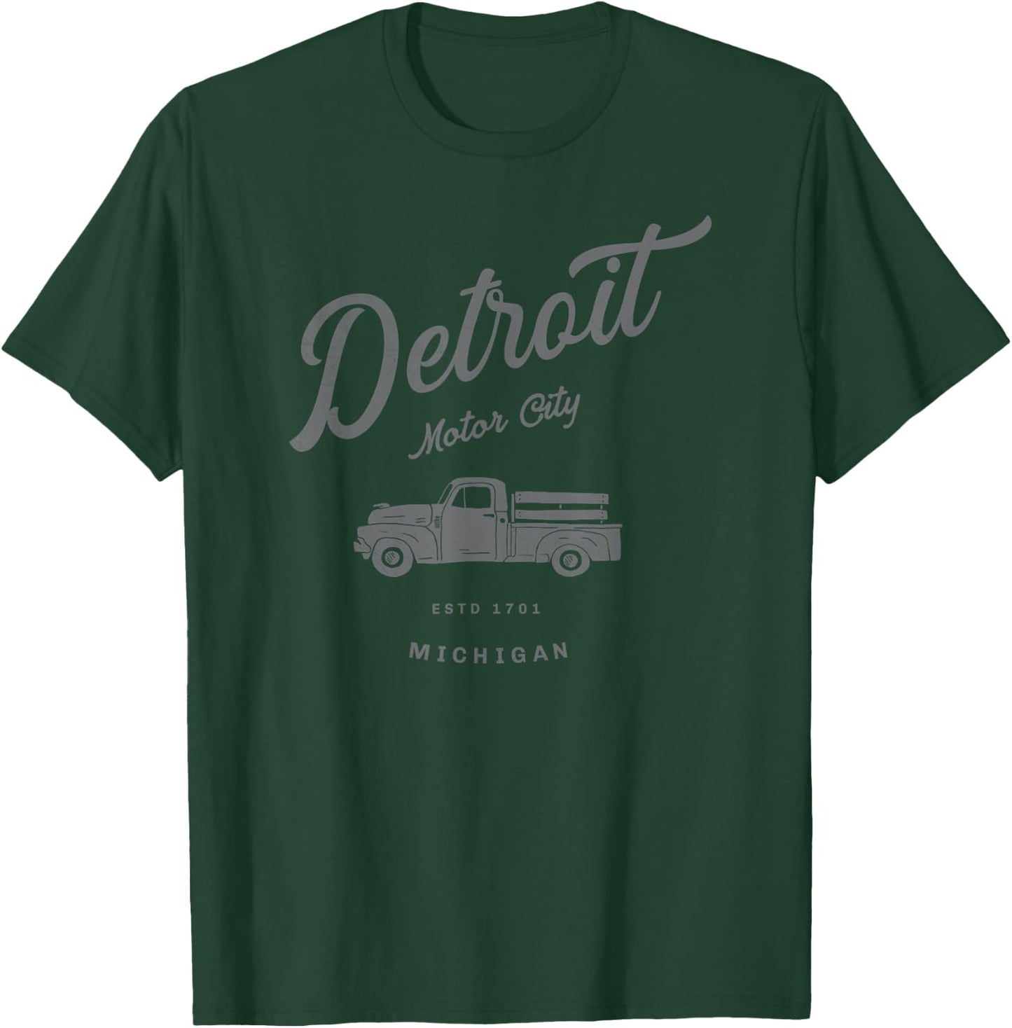 Detroit Retro Car Motor City 313 Vintage Distressed Michigan T-Shirt - T-Shirt | Forest
