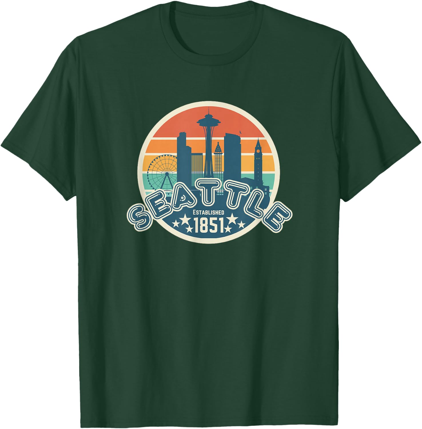 Seattle Space Needle Washington Men Women Kids Seattle T-Shirt - T-Shirt | Forest