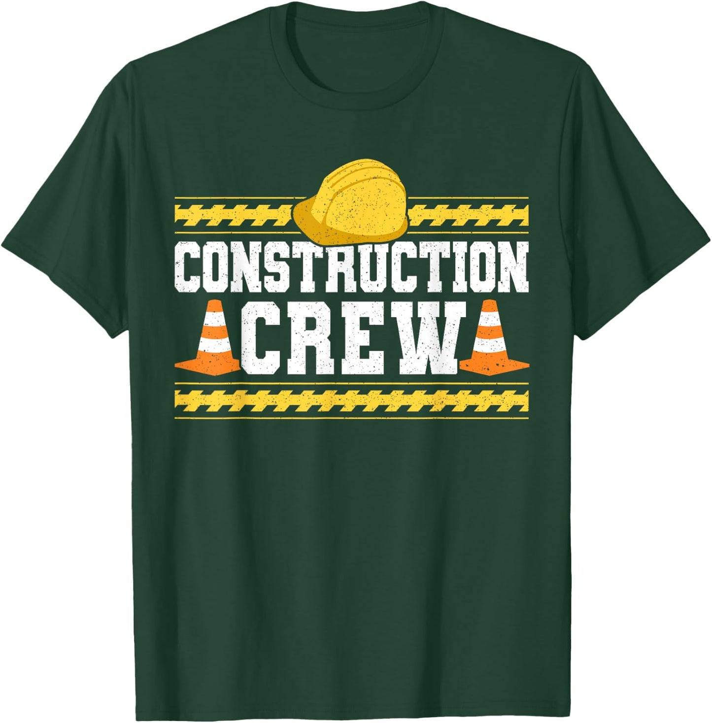 Construction Crew Highway Worker Birthday T-Shirt - T-Shirt | Forest