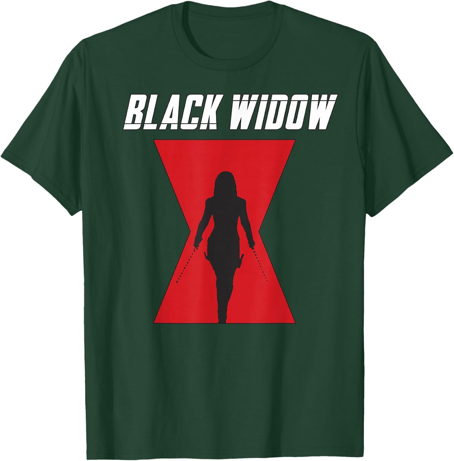 Marvel Black Widow Logo Silhouette Small T-Shirt - T-Shirt | Forest
