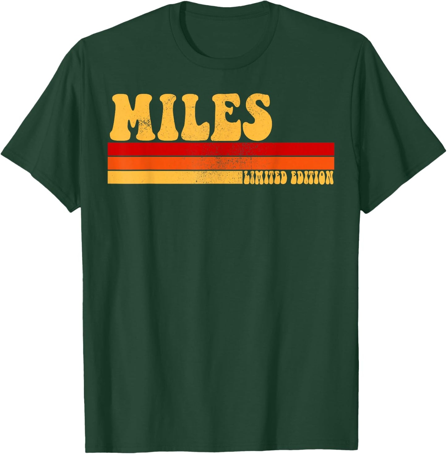 MILES Name Personalized Idea Men Retro Vintage MILES T-Shirt - T-Shirt | Forest