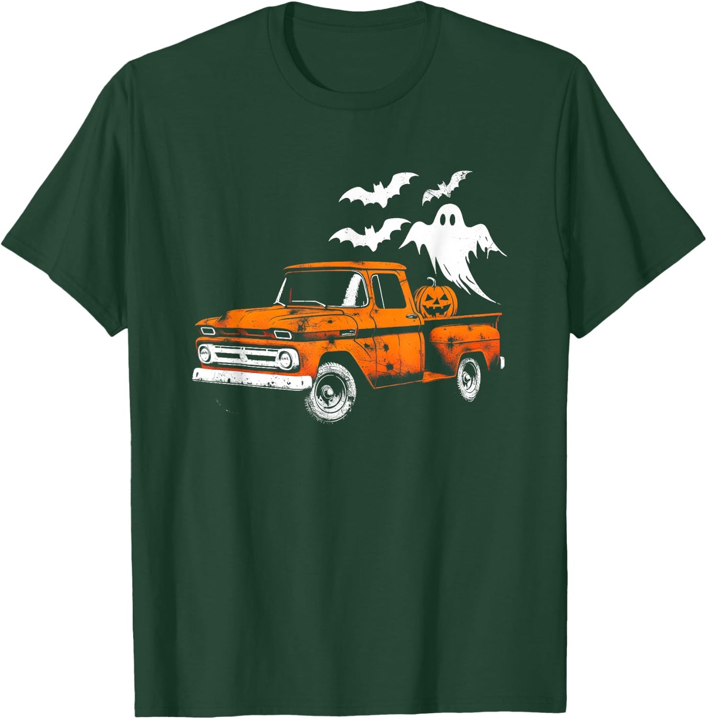 Jack O' Lantern Pickup Truck - Creepy Ghosts Halloween Lover T-Shirt - T-Shirt | Forest
