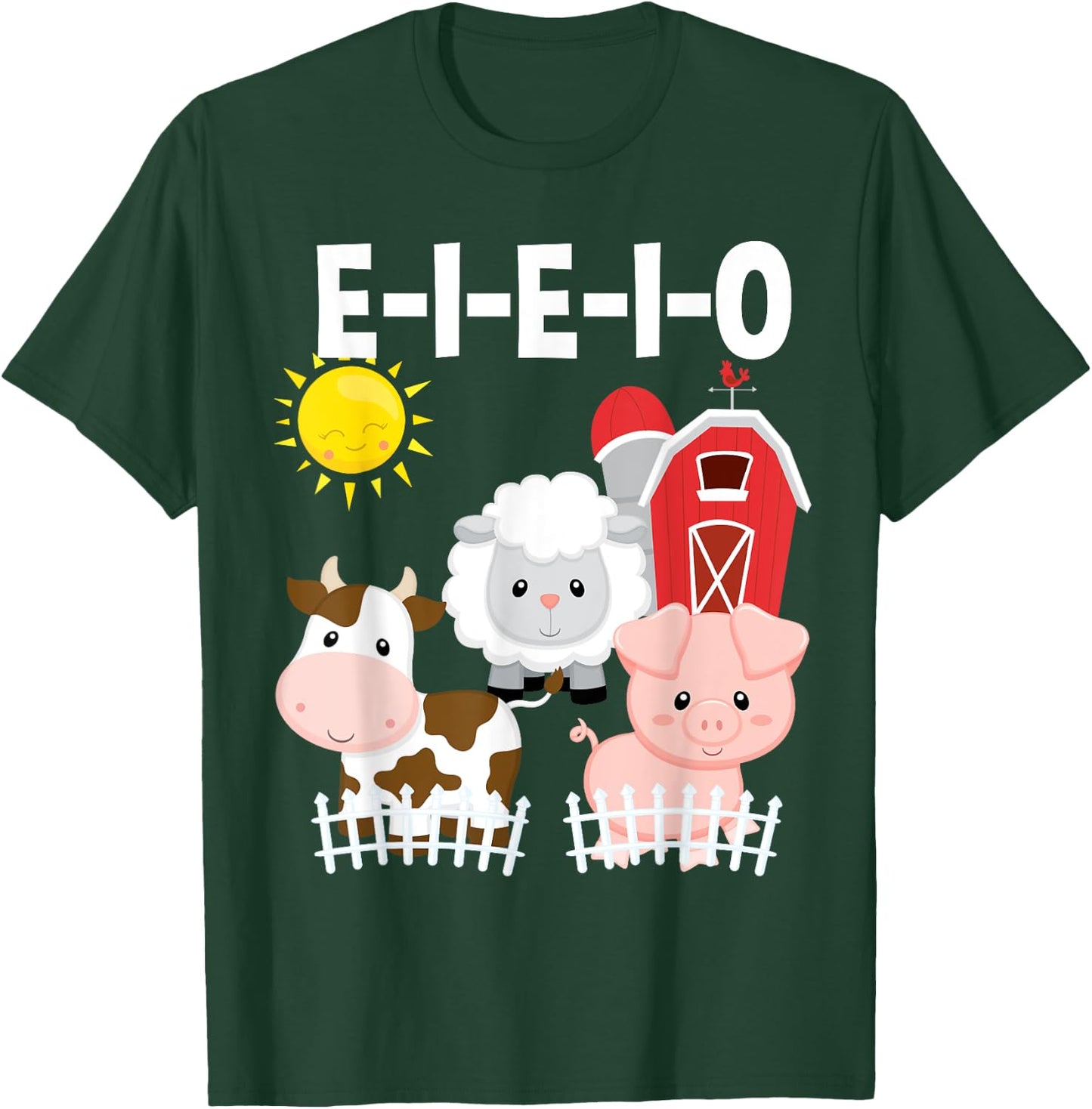 Toddler Kids Old MacDonald Had a Farm E-I-E-I-O Nursery Song T-Shirt - T-Shirt | Forest