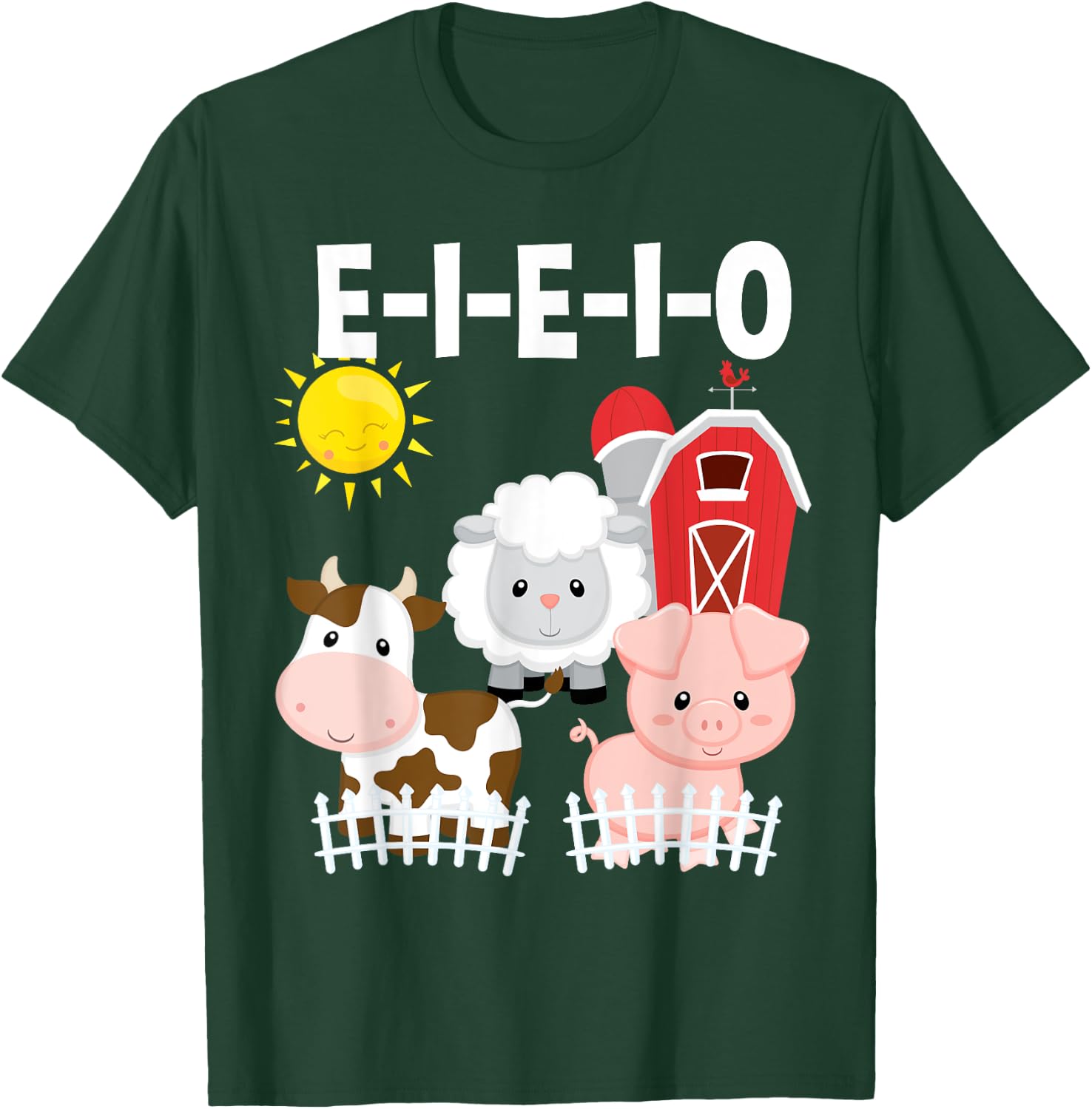 Toddler Kids Old MacDonald Had a Farm E-I-E-I-O Nursery Song T-Shirt - T-Shirt | Forest