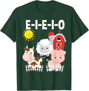 Toddler Kids Old MacDonald Had a Farm E-I-E-I-O Nursery Song T-Shirt - T-Shirt | Forest