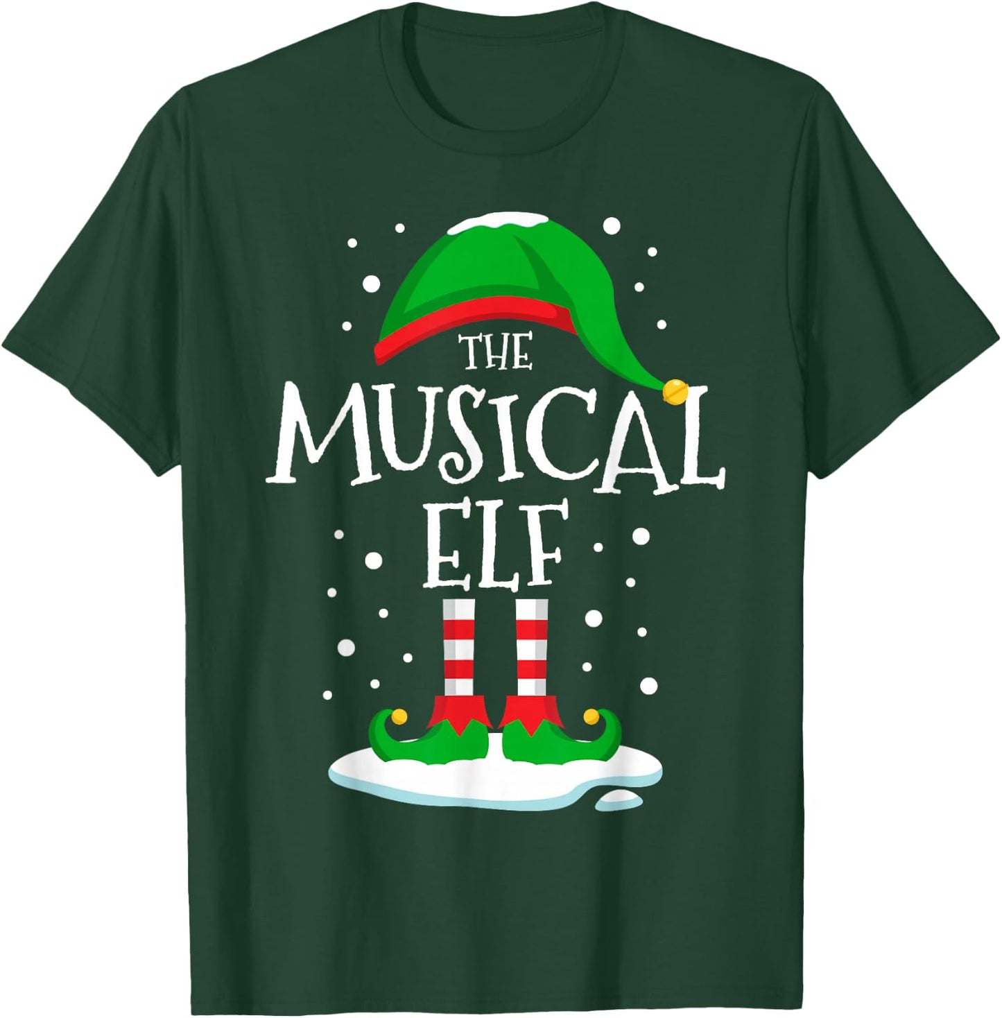 The Musical Elf Christmas Family Matching Xmas Musician T-Shirt - T-Shirt | Forest