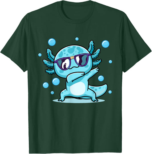 Cute Funny Axolotl Dabbing For Girls Boys Kids Women T-Shirt - T-Shirt | Forest