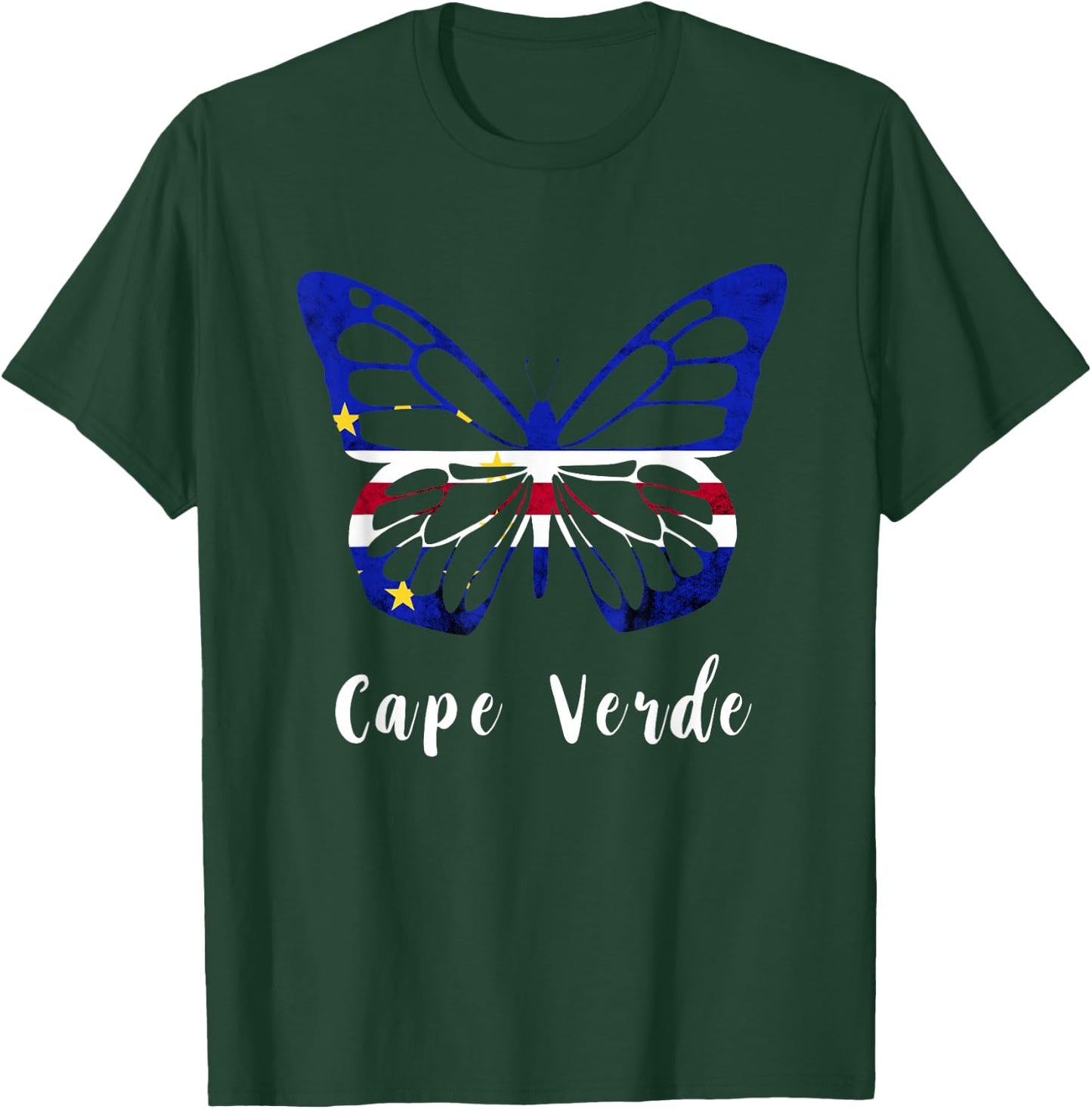Cape Verde Butterfly Cape Verdean Pride Hope Cabo Verdean T-Shirt - T-Shirt | Forest