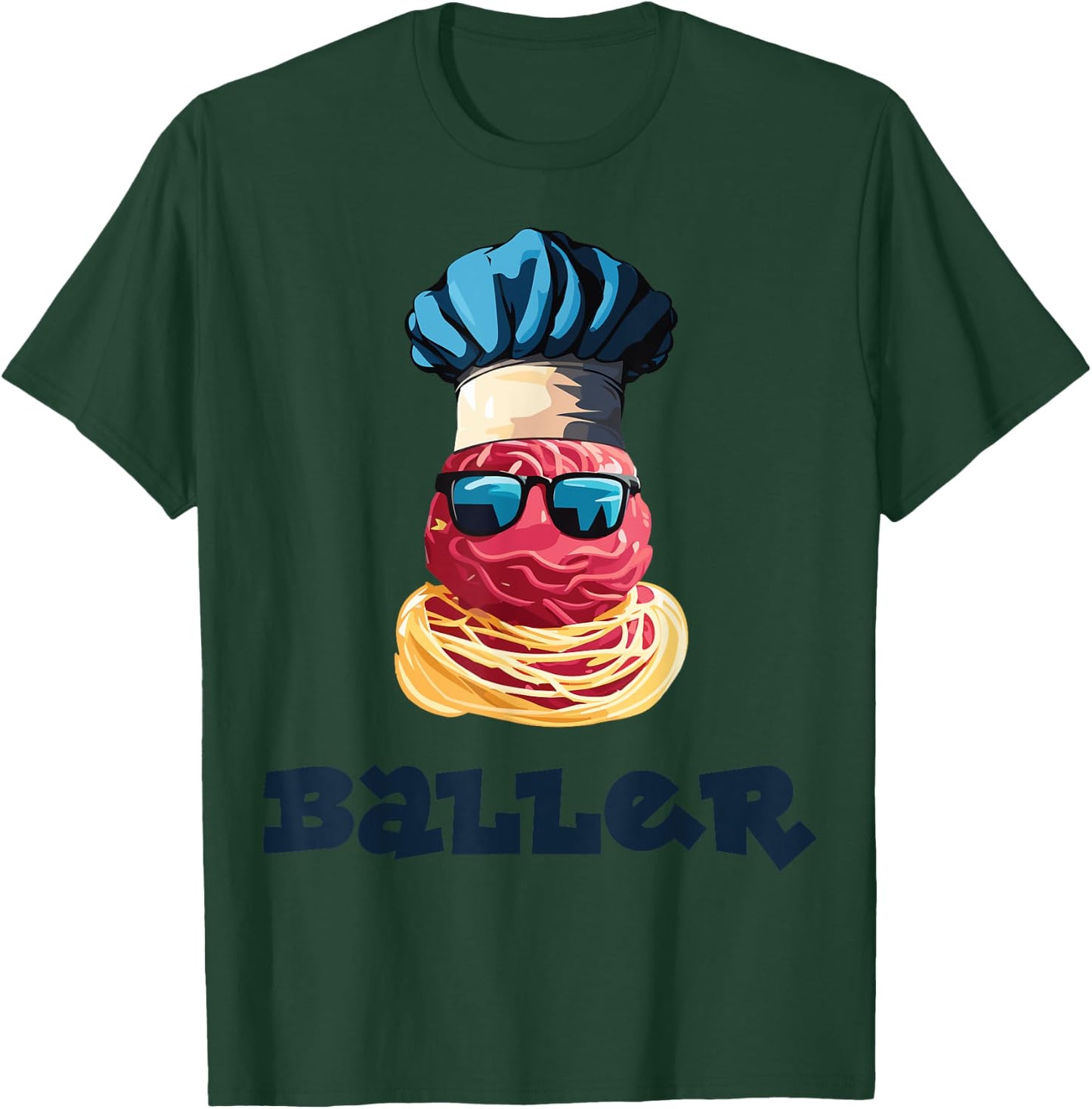 Sporty Chef, Meet Meatballer the Ballin’ Baller T-Shirt - T-Shirt | Forest