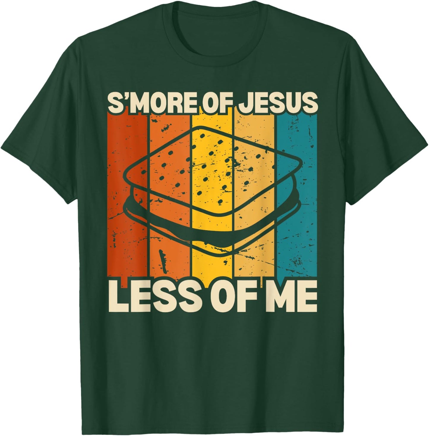 Funny Smore Of Jesus Less Of Me Camping Christian Sunset T-Shirt - T-Shirt | Forest
