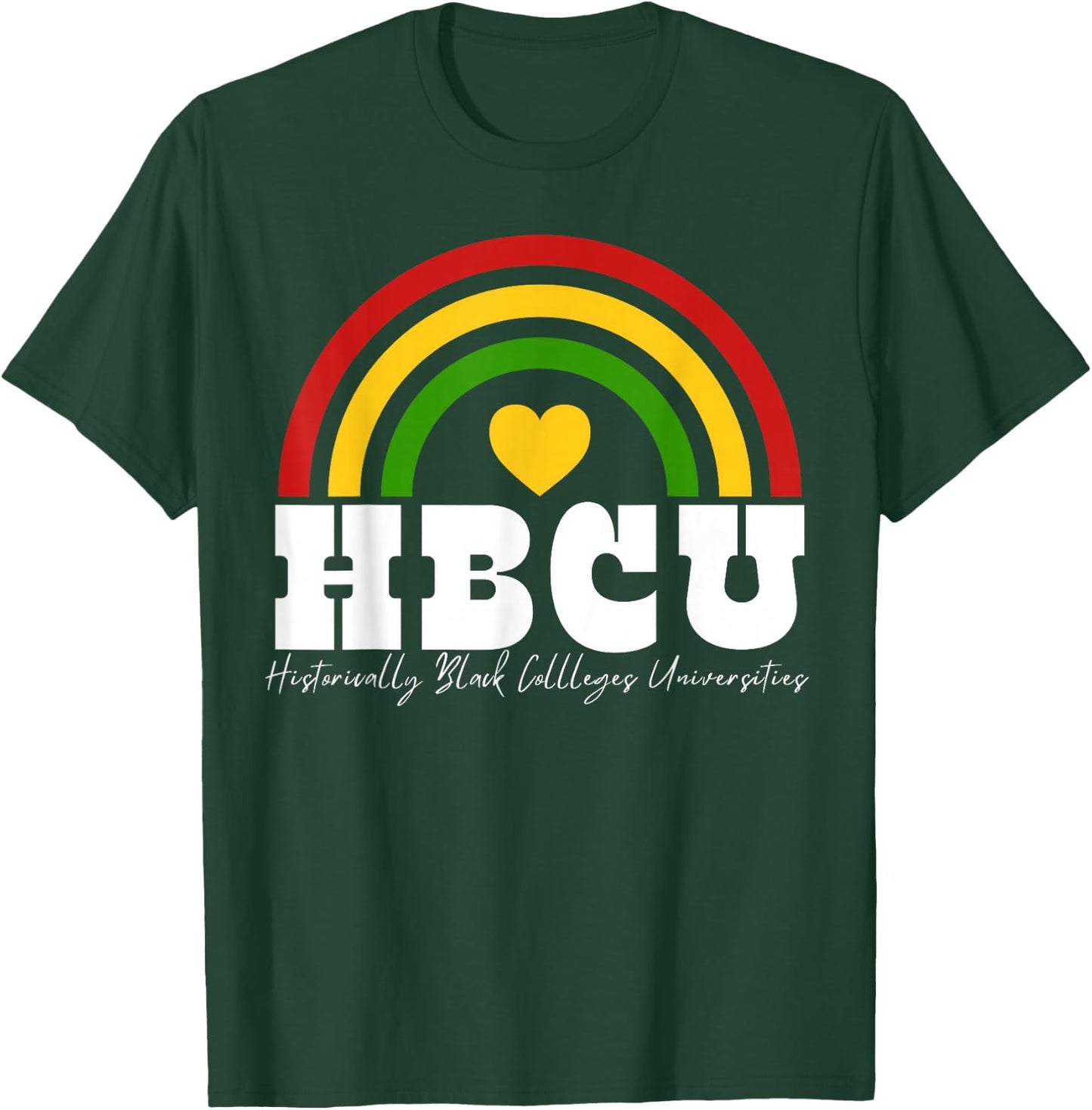 HBCU Apparel Rainbow Heart African American Art Design T-Shirt - T-Shirt | Forest