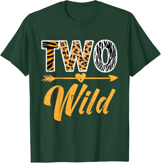 2nd Birthday Two Wild 2 Years Old Girls Boys Kids Toddler T-Shirt - T-Shirt | Forest