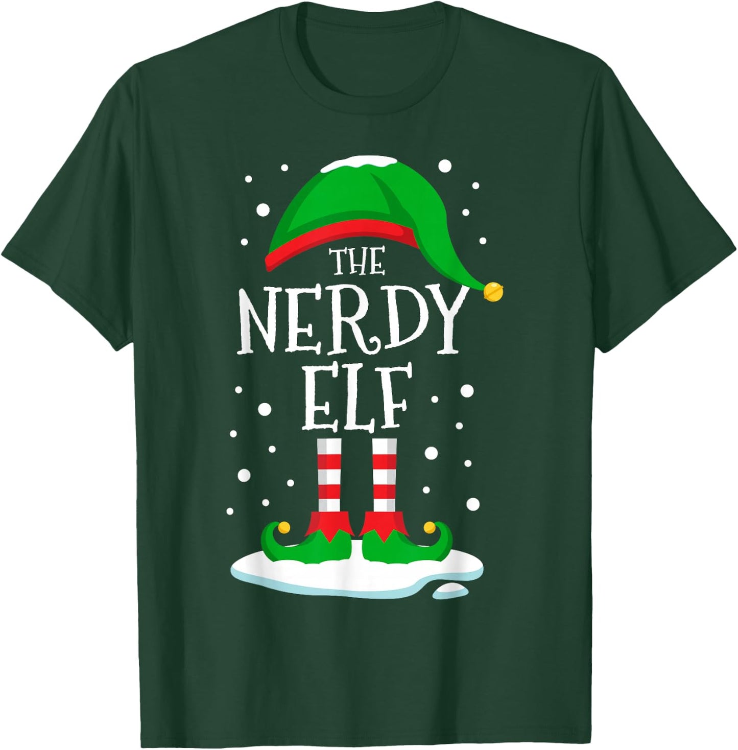 The Nerdy Elf Christmas Family Matching Xmas Group Funny T-Shirt - T-Shirt | Forest