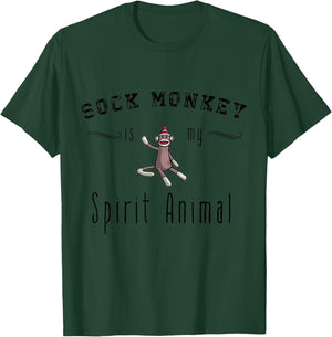 Sock Monkey Design My Spirit Animal Funny Sock Monkey Gifts T-Shirt - T-Shirt | Forest