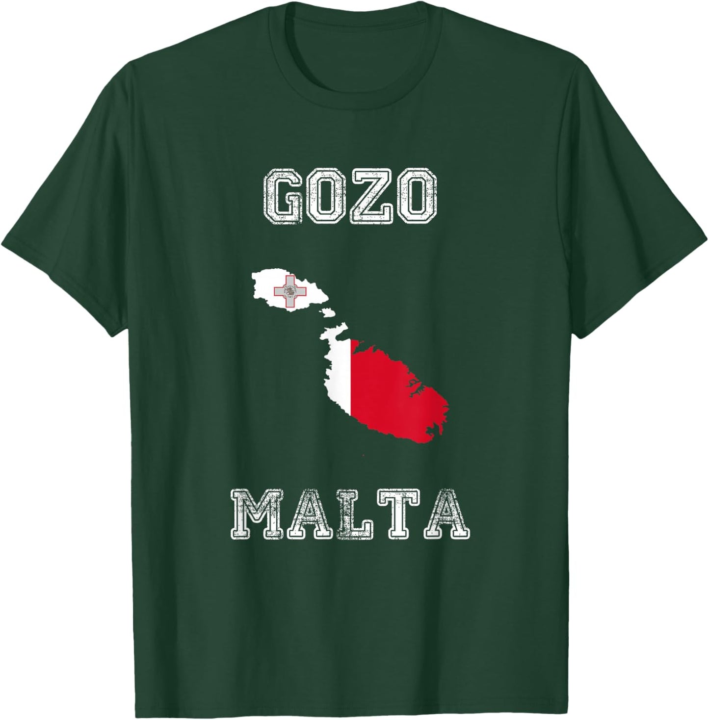 Malta Distressed Flag Gozo Pride T-Shirt - T-Shirt | Forest