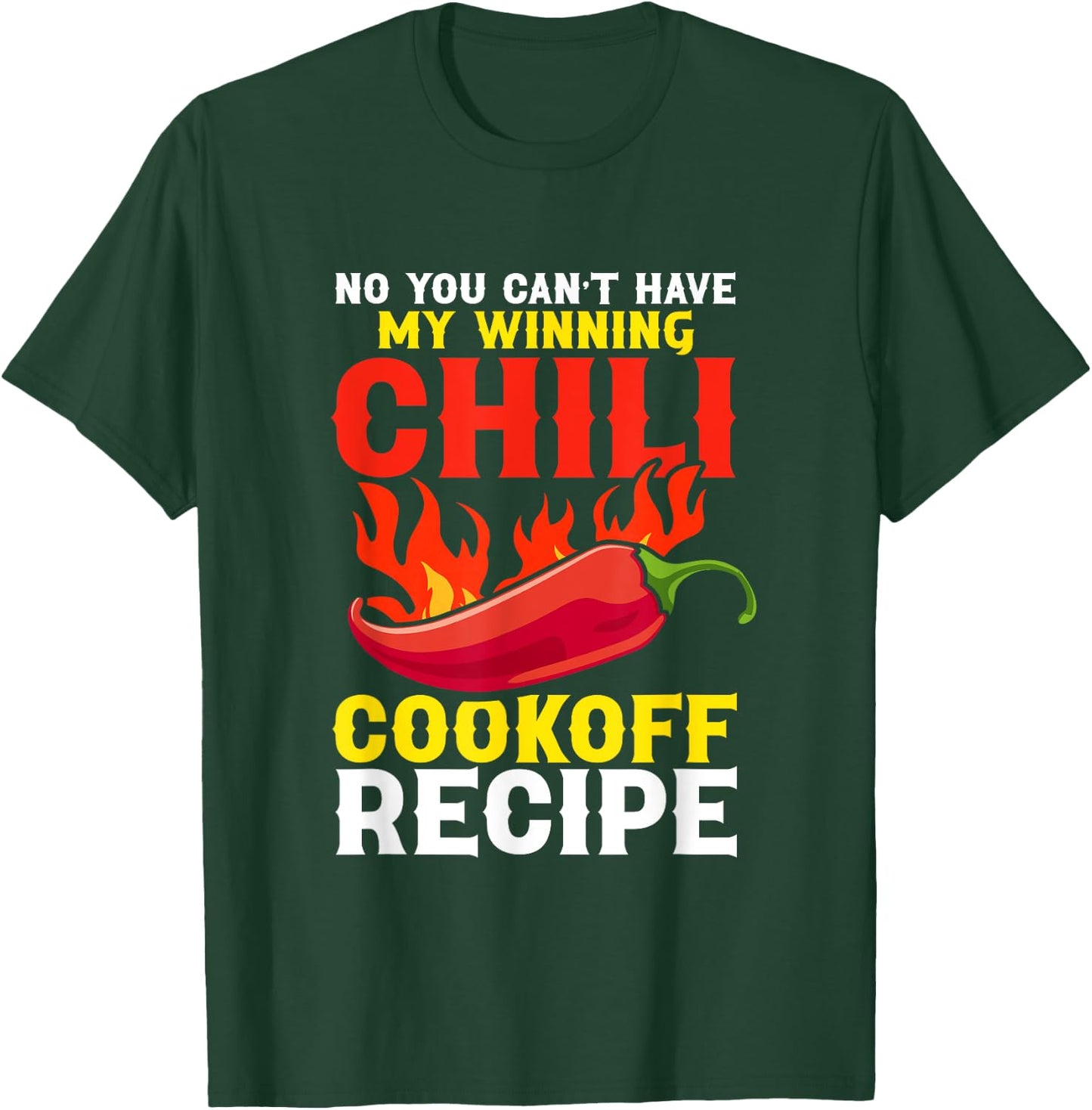 Chili Cookoff Contest Apron Recipe Champion Chili Cook Off T-Shirt - T-Shirt | Forest